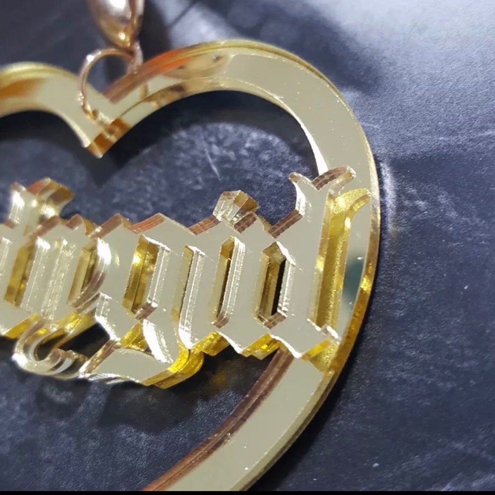 Gold Babygirl Earrings Mirror Reflective - Picture 5 of 8